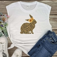 Olyven Popust Uskrsni dan Grafički tenkinje za žene Modne ženske bluze košulje Slim Fit Leopard Bunny