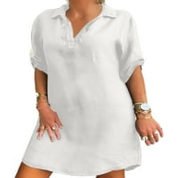 Haljina majice kratkih rukava za žene Ljeto Rezerviraj Vrat Tunic Dug bluza