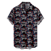 4. jula muške havajske majice USA Nacionalna zastava košulja za ovratnik dnevni list Club s kratkim