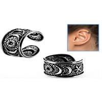 Ijewelry Moon i Stars Design Sterling Silver Heli Ear Clip-on Ring-on