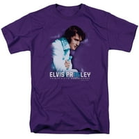 Trevco ELV745-at- Elvis Presley i 35. godišnjica kratkih rukava za odrasle sa 18-majica, ljubičasta