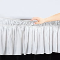 Celine posteljina luksuzna otporna na bora od stila - elastična brava s rukavima od suknje, dvostruka, bijela