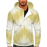 Mens polu-zip pulover gradijent sa kapuljačom s dugim rukavima vježbanje atletskih vrhova sa džepom