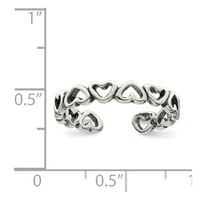 Sterling srebrni srčani prsten za srce - veličine 11
