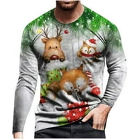 Muška bluza, muški vrhovi Ljetno čišćenje, majice za muškarce, majica Ležeran božićni luk 3D digitalni