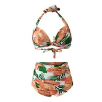 Ženski kupaći kostimi Retro polka dot Halter High Squik Bikini set dva kupaća odijelo za žene za žene