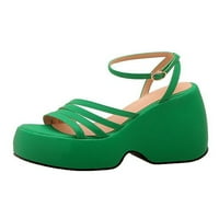 RotoSW dame platforme sandal plaža haljina cipele gležnjače za klin sandale kopče ljetne visoke potpetice protiv klizanja zelena 4,5