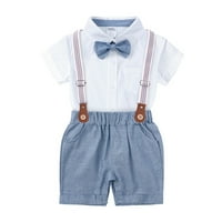 Baby Boy odjeća za bebe dječake Pamuk ljeto gospodo outfits kratki rukav Bowtie Romper Suspender Shorts Outfits Odjeća za odjeću