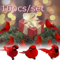 Umjetne crvene kardinalne ptice DIY božićne kardinalne ptice isječak za ukrase ukrase božićnog stabla