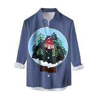 Muške odjeće muškarci casual dugih rukava jesenski zimski božićni 3D tiskani majice Modne top bluze
