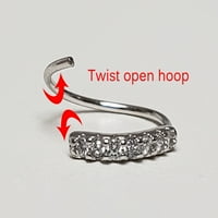 Sterling srebrni prsten, 22g Nosstril Hoop prsten, heli naušnica, naušnica hrskavice, unutarnji prečnik,