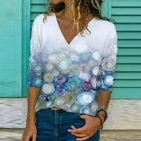 Fragarn ženska labava majica kratki rukav boemski stil majica modni print top