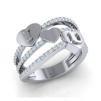 Prirodno 1carat Round Cut Diamond Prong 3-redni ženski vjenčani prsten za svadbeni godišnjica čvrstih
