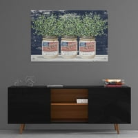 Epic Art 'Patriotsko staklo Jar Trio II' Cindy Jacobs, akrilna staklena zida Art, 36 x24