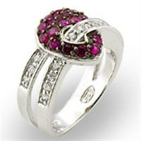 Luxe nakit dizajnira Sterling Silver ženski prsten sa sintetičkim rubin granetom - veličine 7