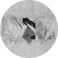 Ahgly Company u zatvorenom okrugle apstraktne sive moderne prostirke, 5 'kruga