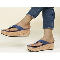 Bellella Womens Flip Flops Lagani slajdovi klizne na klin sandalama bez letnje cipele na plaži Ljetne casual cipele plavo 9