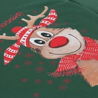 Huakaishijie roditelj-djeca božićne pidžame reindeer Print dugih rukava s platnom hlačama Loungewear