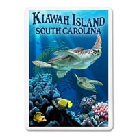 Otok Kiawah, Južna Karolina, Morske kornjače Plivanje, Lantern Press, Premium Igranje kartice, Paluba