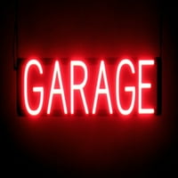 SpellBrite Garage LED potpis za posao. 24.1 6.3 Crveni garažni znak ima neonski znak sa energetski učinkovitim