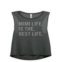 Mimi Život je najbolji život ženski modni modni modni trening joge tenk vrhunskog drvenog uglja sive