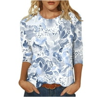 Funifet bluze za žene rukav o-vrat vintage cvjetne majice labave udobne majice