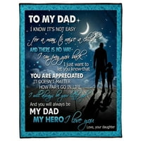 Osoblje runo baca pokrivač za tatu - savršen poklon od kćeri sa srdačnim porukom