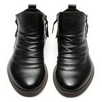 Zodanni muškarci ne klizni dress čizme Formalno udobno okruglo cipele Ležerne prilike, čizme za gležnjeve Crne 10