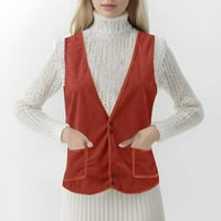 Ketyyh-Chn ženska jakna vintage jesenska odjeća Sredina dugačak kaput crvena, m