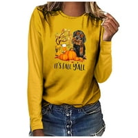 Plus size je jesen y'all majica ženske košulje za Halloween bundeve grafičke majice Ležerne prilike