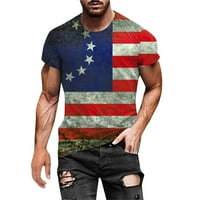 Muške majice Muški ljetni 3D digitalni ispis Dan neovisnosti okrugli vrat majica kratkih rukava bluza