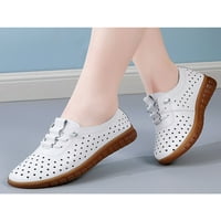 WAZSHOP Lady Loafers okrugli nožni klinovi klizne na casual cipele prozračne izdužene žene niske vrhunske klasične bijele 8