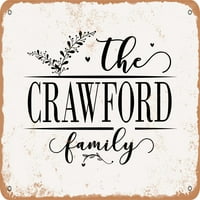 Metalni znak - porodica Crawford - Vintage Rusty Look