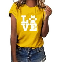 Žene Love Paw majica kratkih rukava Dog mama smiješnih majica pisma Ispisuje majicu Ležerne prilike