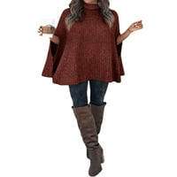Eyicmarn Ženski džemper, bez rukava visoki vrat pletenje labave casual party ulice pulover vrhove, S-M-L-XL