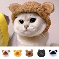 Walbest Pet Headgear, Cat Cap Bear Slike Slatki kostim Topla glava Psi Šeši za štene mače