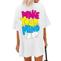 Dame TEE majice Short rukav labav smiješan grafički tiskani ženski odmor Stil hotela Streetwear Beach