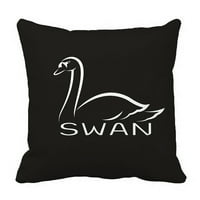 Labud na crnim divljim životinjama jastuk jastučni jastučni poklopac jastuka