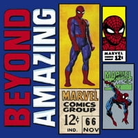 Junior's Spider-Man: Iza nevjerovatnih retro karte Grafički tee Royal Blue Veliki