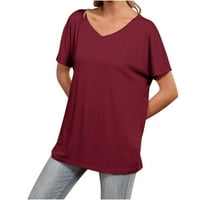 Košulje za žene Ležerne prilike, pune boje V izrez kratki rukav dressy bluze
