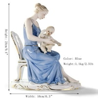 Ṁṭḿè porcelan figurice Mama i beba, statuu, skulptura, kućni dekor, pokloni, umjetnost, ukras