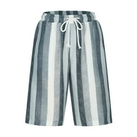 Elaililye modni muški kratke hlače Čvrsti povremeni elastični struk Stripe Pocket plaže kratke hlače