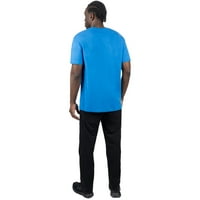 Mens Pro serija Premium majica Tee kratki rukav pamuk plavo heather crno - srednje 241318-4110-10