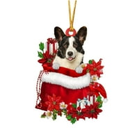 Pgeraug božićni ukrasi crtani pas pas prije božićnog privjesak za tijelo božićne stablo vise g