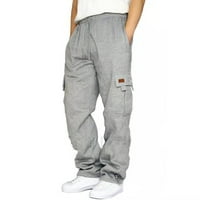 Hanas muške hlače kombinezon za vuču Multi džep cool radno opremljene pantalone Pamučne pamučne hlače svijetle sive, 2xl