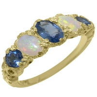 Britanci napravili 18K žuti zlatni prsten sa prirodnim prstenom sa safirnom ženkom - Opcije veličine