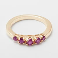 Britanci napravio 9k ružičasto zlato prirodno rubin ženski prsten opsega - veličine opcija - veličine 10.75