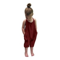 TODDLER Baby Girl Device Summer Joper Cvjetni tiskani kratke hlače bez rukava s džepovima Kidske ljetne