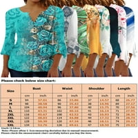 Ženski bluza rukav vrhovi Dugme Košulje Ležerne prilike puloverski vikend Tunnic Diagram s