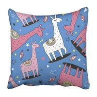 Lamas obojene šarene sa životinjama zvijezdama srca kristali slatke preklapaju se sa sretnim jastučem